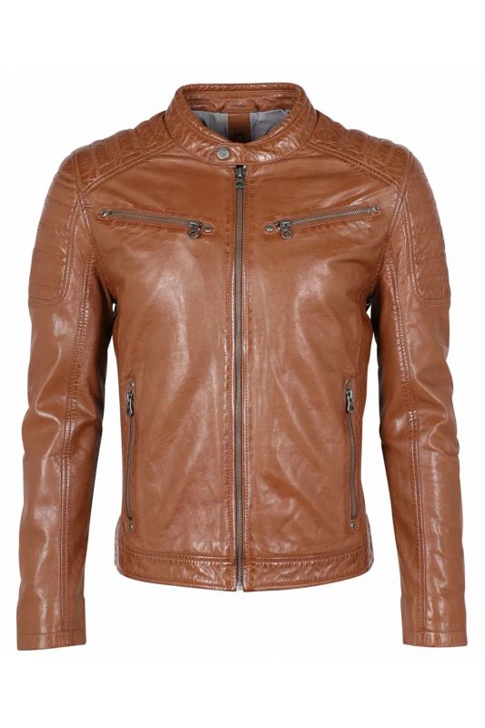 Ādas jaka GIPSY GMChesto -LAORV-cognac