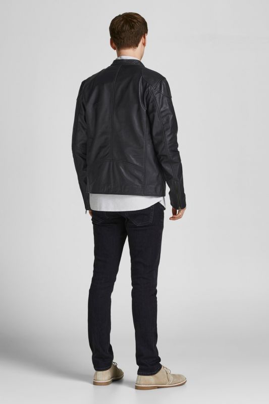 Ādas jaka JACK & JONES 12204667-Black
