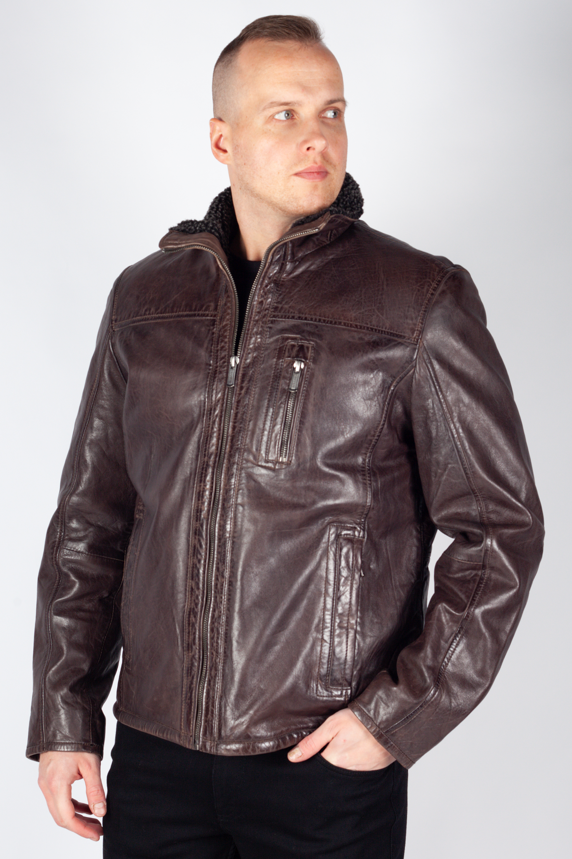 Кожаная куртка DEERCRAFT 3701-0163-dark-brown