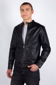 Кожаная куртка JACK & JONES 12250492-Black