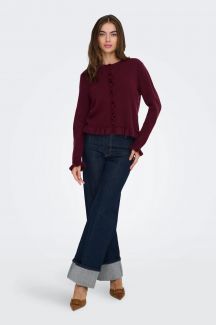 Вязаная кофта JACQUELINE DE YONG 15363485-Maroon-Banner