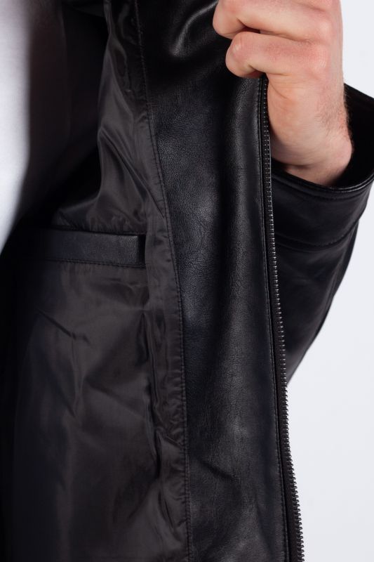 Кожаная куртка JACK & JONES 12250492-Black