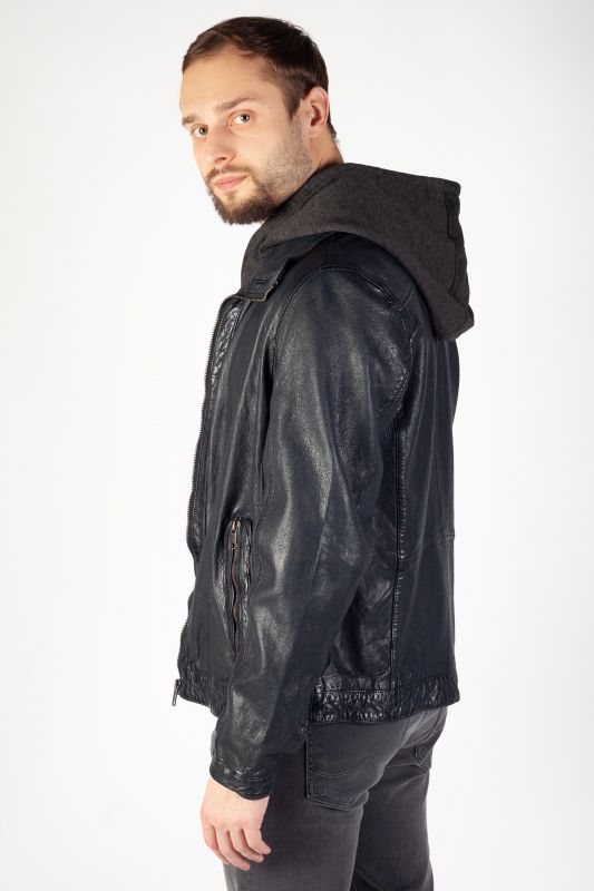 Кожаная куртка DEERCRAFT DMJunis-LASOV-black-blu